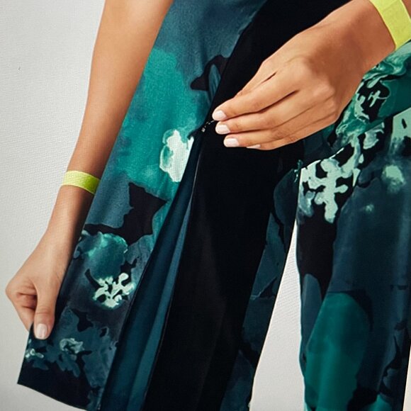 Fabletics Annalies Green Floral Wide Leg Silk Touch Pants Size XS - Picture 4 of 16